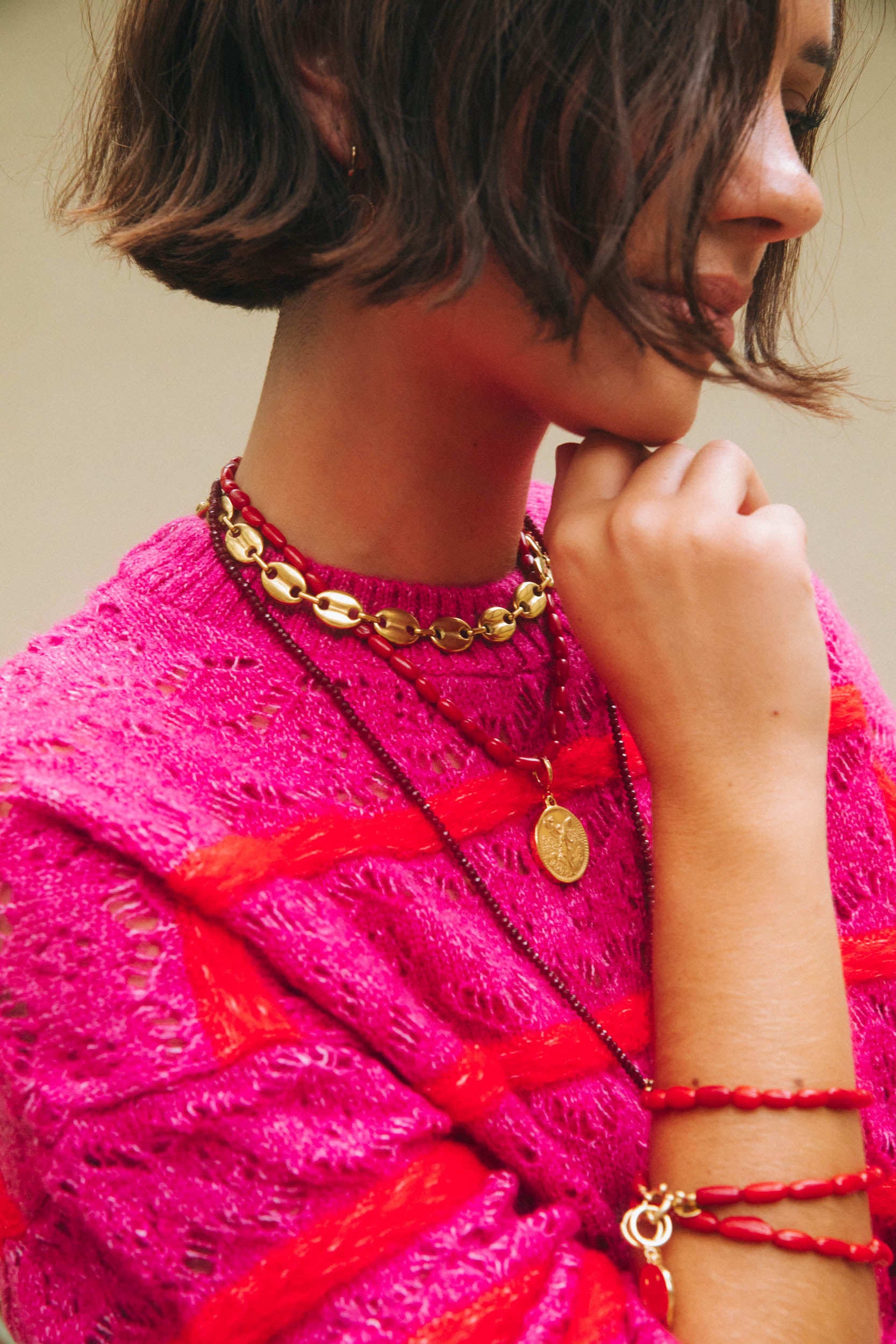 Roger Red Long Necklace