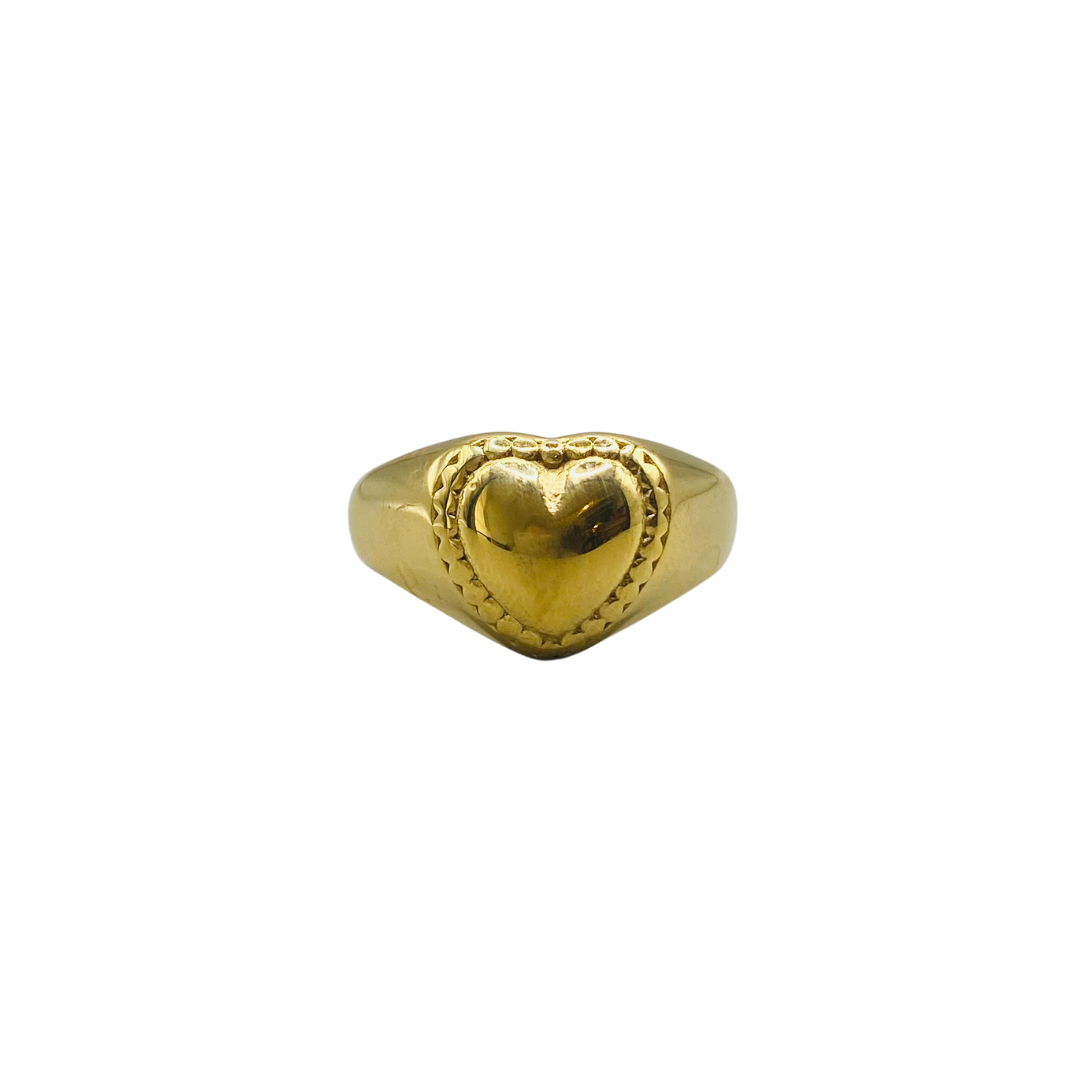 Heart Ring - 14K stainless steel gold plated
