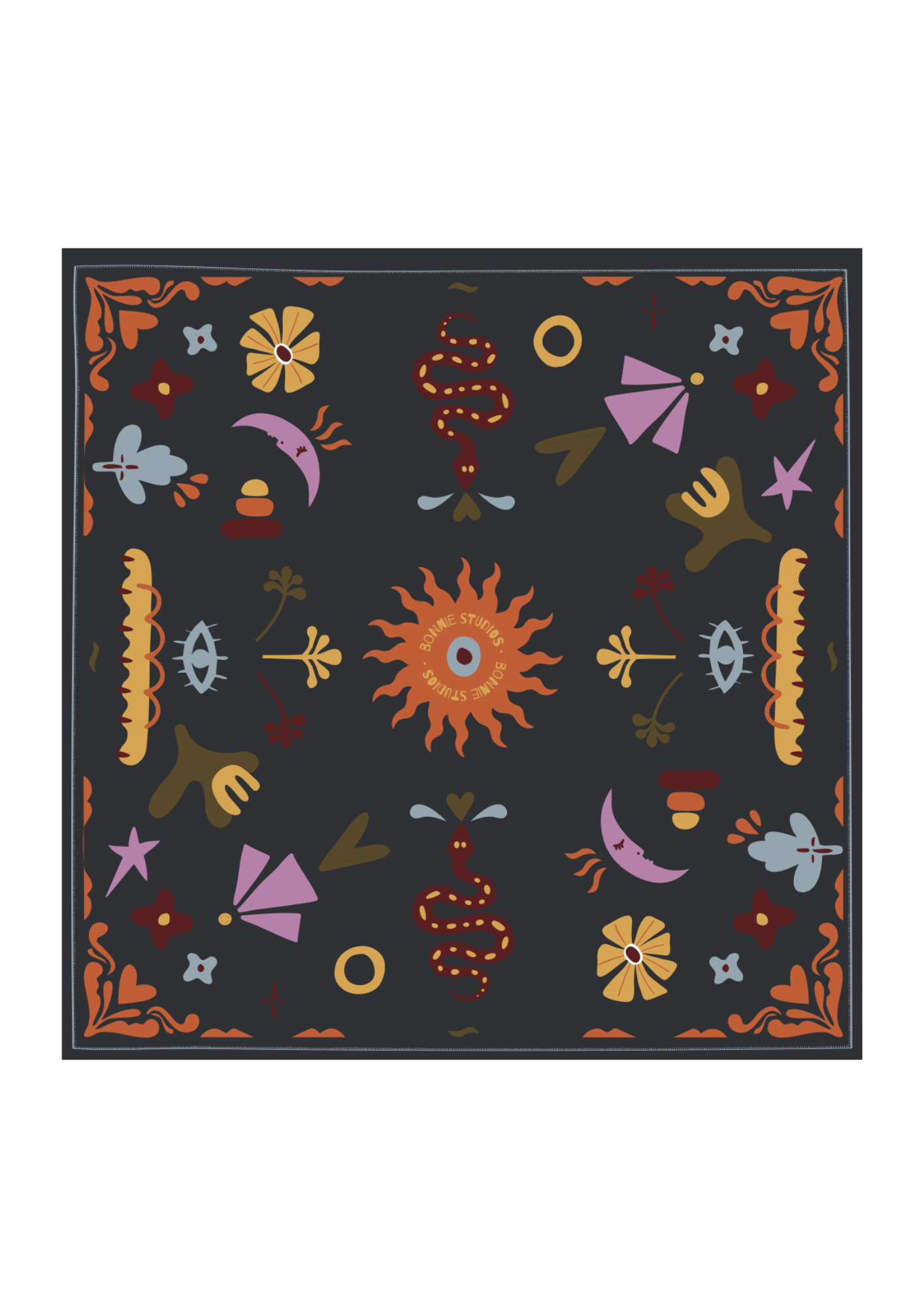 Navy Mixed Scarf