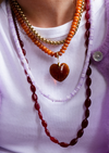 Funky Burgundy Long Necklace