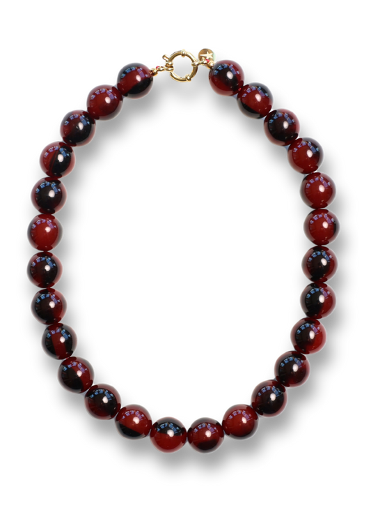 Wilma Burgundy Marble Necklace