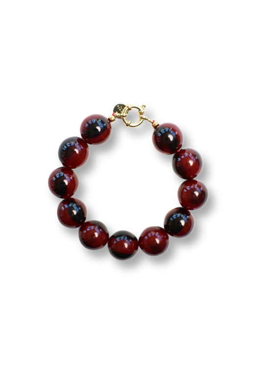 Wilma Burgundy Marble Bracelet