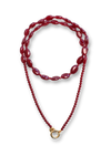 Funky Burgundy Long Necklace