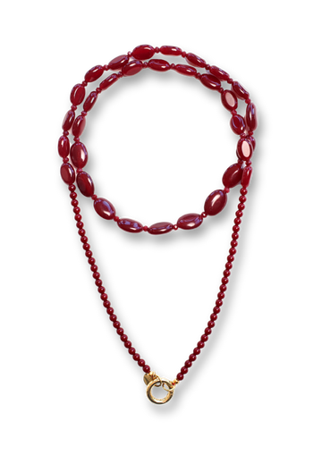 Funky Burgundy Long Necklace