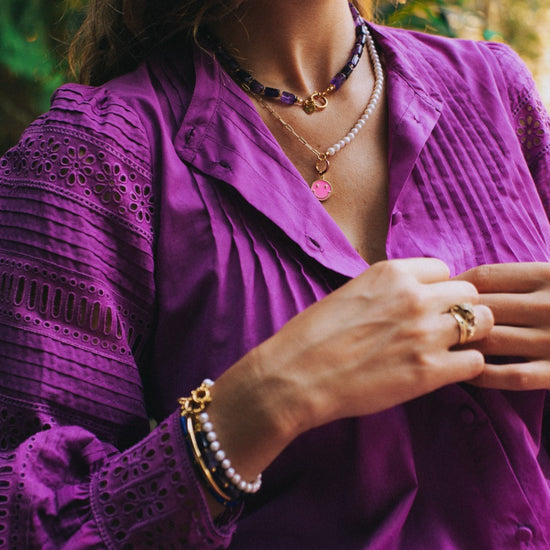 Bonnie Studios Flint Gold Necklace Necklace white