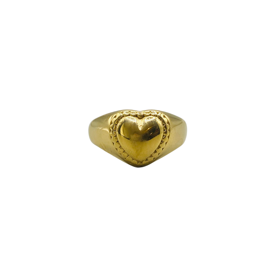 Heart Ring - 14K stainless steel gold plated